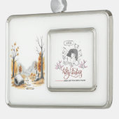 Cute Christmas Cats “Meow” Holiday Design Rahmen-Ornament Silber (Links)