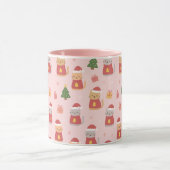 Cute Christmas Cats Pattern – Pink Holiday Design Tasse (Zentrum)