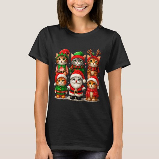 Cute Christmas Cats  T-Shirt (Vorderseite)