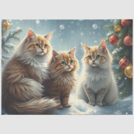 Cute Christmas Cats Tissue Paper Seidenpapier