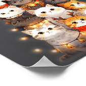 Cute Christmas Cats Tree Lights Holiday Kittens Il Poster (Ecke)
