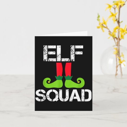 Cute Christmas Cheer Elf Squad Santa's Helper  Karte (Gelbe Blume)