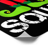 Cute Christmas Cheer Elf Squad Santa's Helper Poster (Ecke)