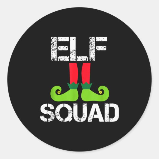 Cute Christmas Cheer Elf Squad Santa's Helper  Runder Aufkleber (Vorderseite)