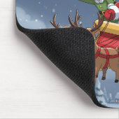 Cute Christmas Chibi Santa and Elf Mouse Pad Mousepad (Ecke)