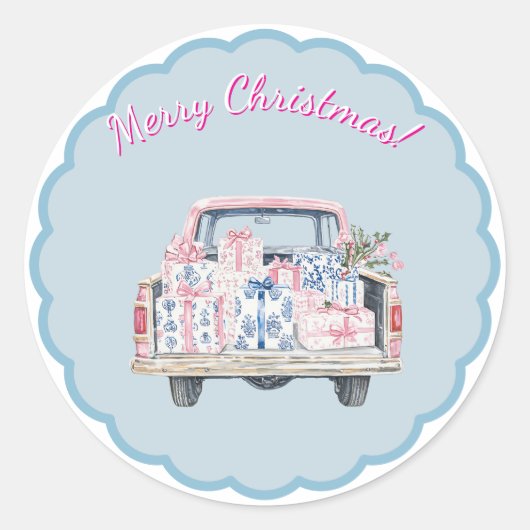 Cute Christmas Chinoiserie Sticker (Vorderseite)