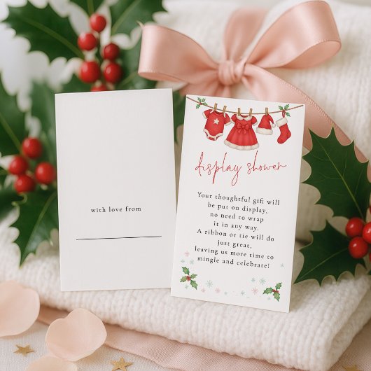 Cute Christmas Clothesline Display Baby Shower Begleitkarte