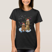 Cute Christmas Cocker Spaniel Santa Hats Reindeer T-Shirt (Vorderseite)