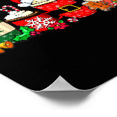 Cute Christmas Coffee Shirt Snowman Deer Santa Cof Poster (Ecke)