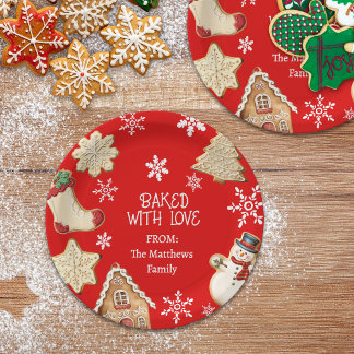 Cute Christmas Cookie Sweet Treat Gift Plate Pappteller