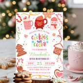Cute Christmas Cookies and Cocoa Birthday party  Einladung