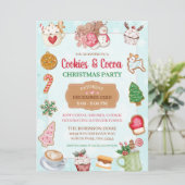 Cute Christmas Cookies and Cocoa Exchange Party Einladung (Stehend Vorderseite)