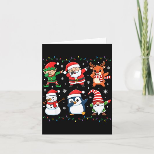 Cute Christmas Dabbing Santa Elf Reindeer Boys Gir Karte (Vorderseite)