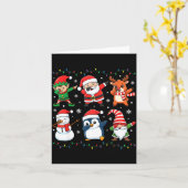 Cute Christmas Dabbing Santa Elf Reindeer Boys Gir Karte (Gelbe Blume)