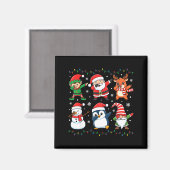 Cute Christmas Dabbing Santa Elf Reindeer Boys Gir Magnet (Vorderseite/Rückseite)