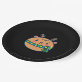 Cute Christmas Deer Festive Classic Design Pappteller (Schrägansicht)