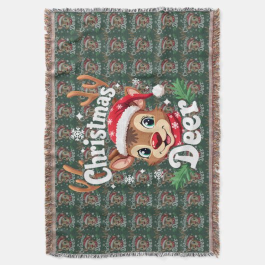 Cute Christmas Deer Illustration Decke (Vorderseite Vertikal)
