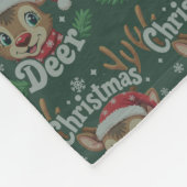Cute Christmas Deer Illustration Fleecedecke (Ecke)