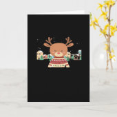 Cute Christmas Deer Minimal Design Karte (Gelbe Blume)