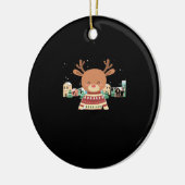 Cute Christmas Deer Minimal Design Keramik Ornament (Links)