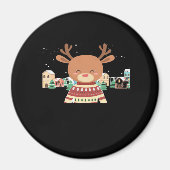 Cute Christmas Deer Minimal Design Magnet (Vorne)