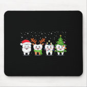 Cute Christmas Dental Tooth Characters Fun Holiday Mousepad (Vorne)