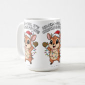 Cute Christmas Dik-Dik – Festive Holiday Lights & Kaffeetasse (Vorderseite Links)