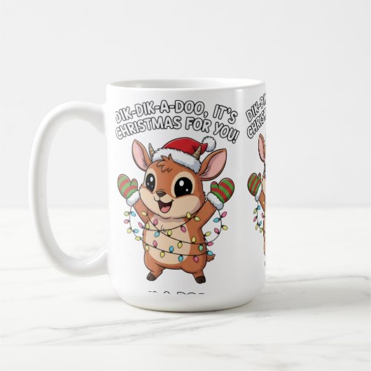Cute Christmas Dik-Dik – Festive Holiday Lights & Kaffeetasse (Links)
