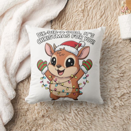 Cute Christmas Dik-Dik – Festive Holiday Lights &  Kissen (Decke)