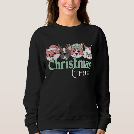 Cute Christmas Dog Crew Sweatshirt (Vorderseite)