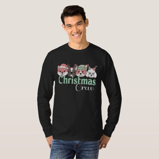 Cute Christmas Dog Crew T-Shirt (Vorne ganz)