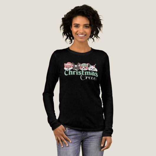 Cute Christmas Dog Crew Tri-Blend Shirt (Volle Vorderseite)
