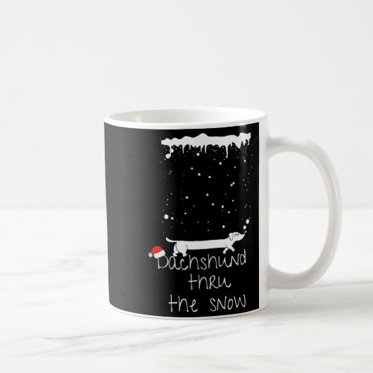 Cute Christmas Dog, Dachshund Thru The Snow Kaffeetasse (Rechts)