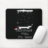 Cute Christmas Dog, Dachshund Thru The Snow Mousepad (Mit Mouse)