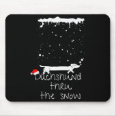 Cute Christmas Dog, Dachshund Thru The Snow Mousepad (Vorne)