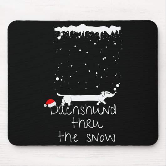 Cute Christmas Dog, Dachshund Thru The Snow Mousepad (Vorne)