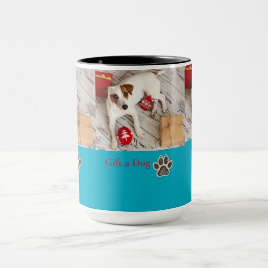 Cute Christmas Dog Gift Mug Tasse (Zentrum)