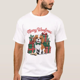 Cute Christmas Dog Illustration | Merry Woofmas T-Shirt