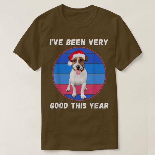 Cute Christmas Dog Lovers Jack Russell in a Santa  T-Shirt (Design vorne)