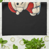 Cute Christmas Dog, Santa Hat Dog, With Christmas Geschirrtuch (Gefaltet)