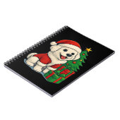 Cute Christmas Dog, Santa Hat Dog, With Christmas Notizblock (Linke Seite)