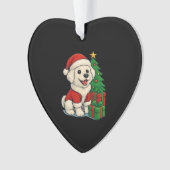 Cute Christmas Dog, Santa Hat Dog, With Christmas Ornament (Vorderseite)