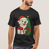 Cute Christmas Dog, Santa Hat Dog, With Christmas T-Shirt (Vorderseite)