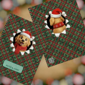 Cute Christmas Dog Tartan Break Through Notizblock