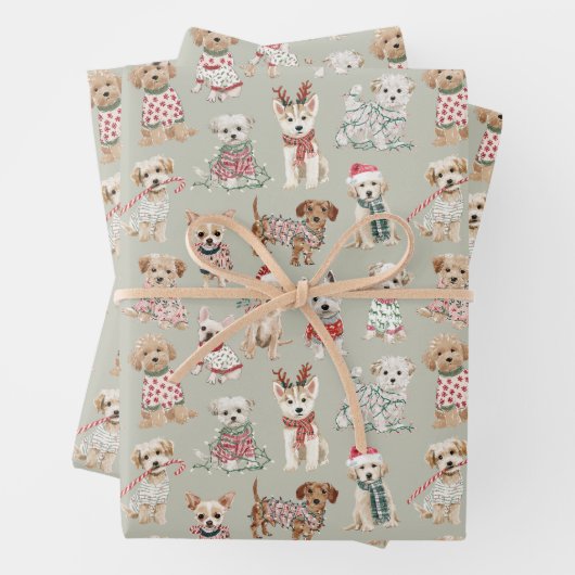 Cute Christmas Dogs Geschenkpapier Set (Beispiel)