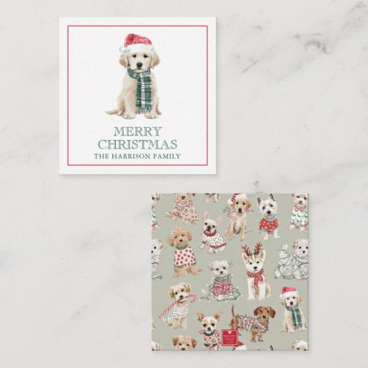 Cute Christmas Dogs Gift Enclosure Mitteilungskarte (Vorne/Hinten)