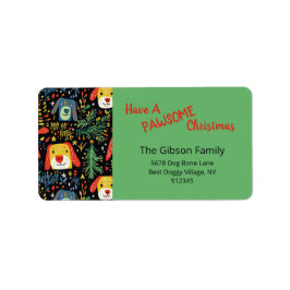 Cute Christmas Dogs Return Address Labels Adressaufkleber