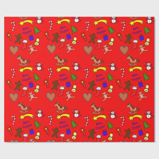 Cute christmas doodles geschenkpapier (Flach)