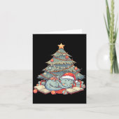 Cute Christmas Dragon Sleeng Under Tree Books Love Karte (Vorderseite)