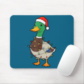 Cute Christmas Duck Mallard With Xmas Lights  Mousepad (Mit Mouse)